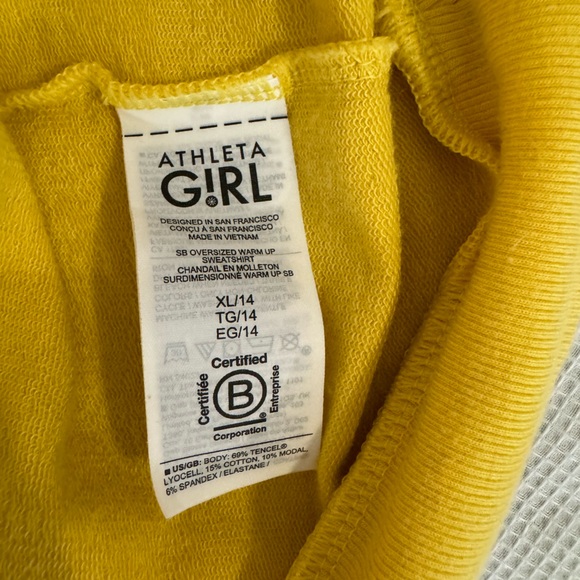 Athleta Girl X Simone Biles yellow sweatshirt - Picture 4 of 10